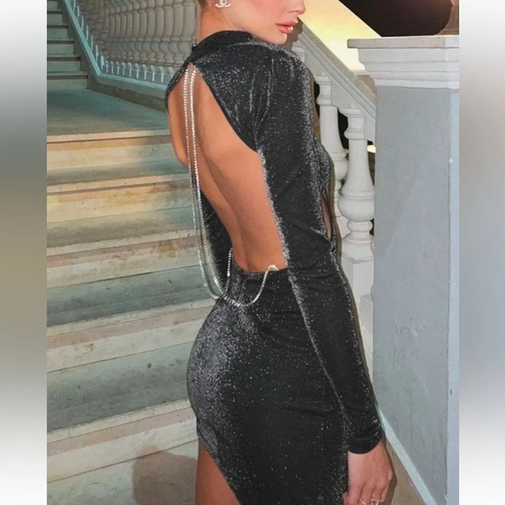 Camille Black Bodycon Dress 𝗯𝘆 𝗖𝗮𝘁𝗰𝗵𝗮𝗹𝗹 Sizs S ✨✨✨ - Picture 4 of 9